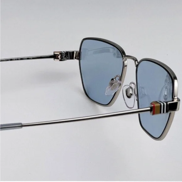 BURBERRY silver/light blue BE3146 100572 56 sunglasses NEW IN BOX! Authentic! Burberry Light Blue Irregular Men main image 4